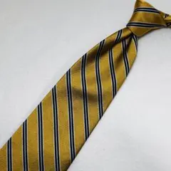 【ブルックスブラザーズ】ネクタイ イエロー レジメンタル ストライプ USA製