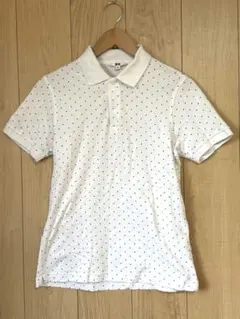 UNIQLO ホワイトドット柄 ポロシャツ M