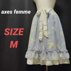 axes femme　アクシーズファム　花柄スカート　フレア　M