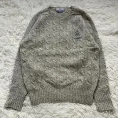 TRUSSARDI ケーブルニット 霜降りグレー ラムウール イタリア製