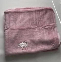 【未使用】敷毛布 140×240 ピンク 刺繍 KarenPeacock