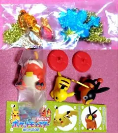 【5点セット】ポケモン キラキラペンダント フィギュア ピカチュウ ヒトカゲ