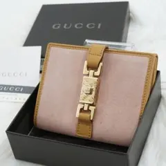未使用品　箱付き　GUCCI グッチ　折り財布　二つ折り　ジャッキー　金具