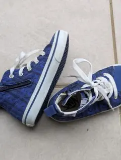 青いキャンバス ハイカットスニーカー 18cm