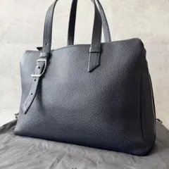 極美品　FIVE WOODS　ペブル　ブリーフケース　シボ革　 濃紺　保存袋のサムネイル