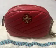 トリーバーチ ショルダーバッグ キルティング チェーン ゴールド金具 レザー　赤