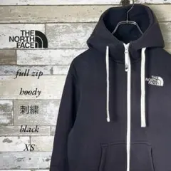 297【人気】THE NORTH FACEフルジップフーディ　ネイビー肉厚　XS