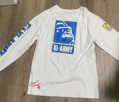 XLARGE XL-ARMY 両面プリント 長袖 Tシャツ ロンT ホワイト L
