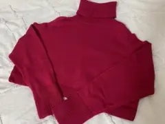 ZARA タートルネックニット セーター ピンク