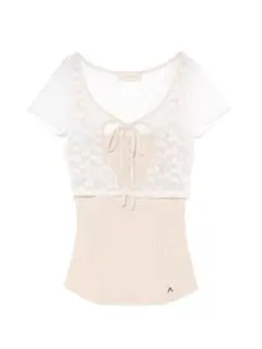 andmary Helen lacey tops beige - メルカリ