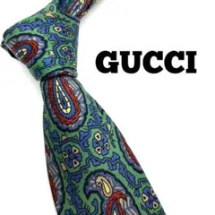 【GUCCI】グッチ ネクタイ 高級 イタリア製 ペイズリー柄 ビジネス スーツ