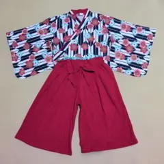女の子 花柄 袴 セパレート 95cm セットアップ 和服 着物 お祝い お参り