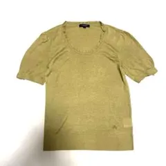 【希少】バーバリーロンドン フリルニット ホースロゴ 1 シルク麻混 ストレッチ