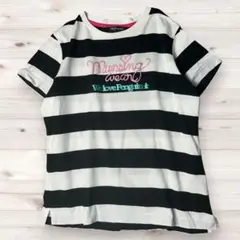 美品★マンシングウェア 半袖 ボーダー Tシャツ 黒白 ロゴ L Munsingのサムネイル