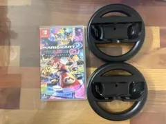 【中古美品】マリオカート8 デラックス　joy-conハンドルセット