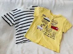 キッズ Tシャツセット　100cm はたらく車　ボーダー