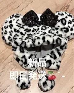 新品 未使用 ミニー ヒョウ柄 ホワイト ファンキャップ 東京ディズニーリゾート