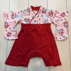 60サイズ 袴ロンパース　女の子　お食い初め お宮参り ひな祭り