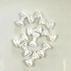 6mm パール　リボン　ネイルパーツ　オフホワイト