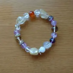 STAR MOON 金運up。ルチルクォーツ パワーストーン 天然石ブレスレット