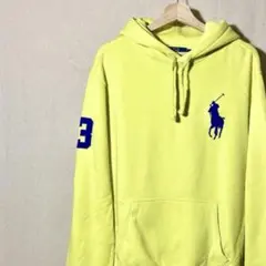 【Ralph Lauren】　90's ビッグポニー　パーカー　イエロー　L