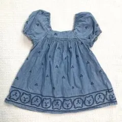 baby GAP デニムワンピース 12-18ヶ月 クマ刺繍のサムネイル