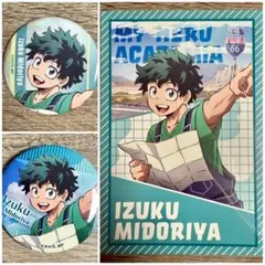 ヒロアカ ヒーロープラザ 課外学習 ポストカード 缶バッジ 緑谷出久 ポスカ