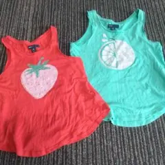 GAP いちご・ライム刺繍タンクトップ2枚セット