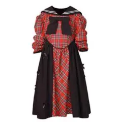 【お値下げ】DISORDER 赤 チェック セーラー ワンピース ロリータ