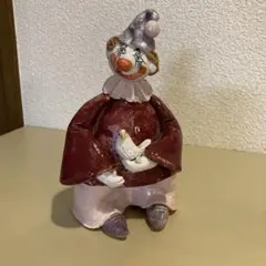 陶人形 陶器 ピエロ 置物 一点物 手作り 作家物 ポタリーメルヘン