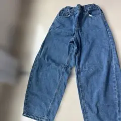 デニムブルー バレルレッグパンツ