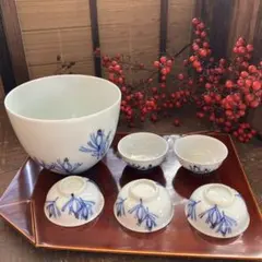 煎茶器セット平安玉泉作染付 - メルカリ