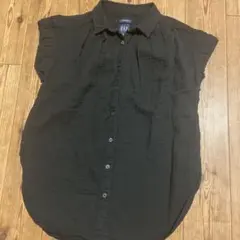 ギャップ　CRINKLE GAUZE 半袖シャツ　xxs 160 ブラック