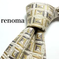 【極美品】 renoma 小紋柄 ネクタイ ベージュ オシャレ 綺麗め
