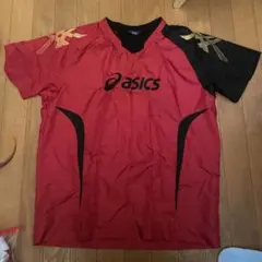 【asics】ウィンドブレーカー（赤 半袖）