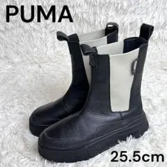 【美品】PUMA プーマ 厚底 サイドゴアブーツBLACK 25.5cm