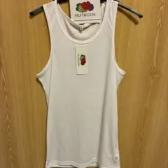 新品 タグ付き FRUIT OF THE LOOM タンクトップ M白 リブ