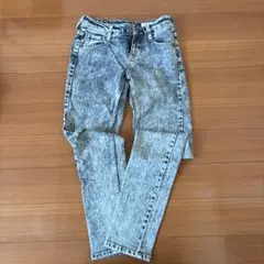 Navy スキニーデニム ケミカルウォッシュ S