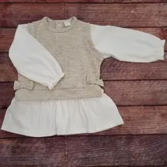 cottoli ツイード風ベスト ドッキングカットソー95