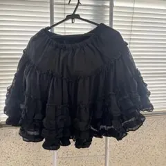 子供フリル付き黒フレアスカート