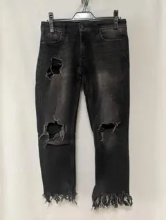 ZARA ダメージ ブラック デニム ジーンズ y2k ザラ