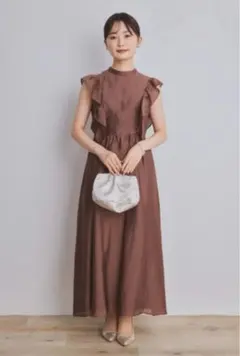 【SHIPS別注】kaene:サイドフリルエアリーロングワンピース