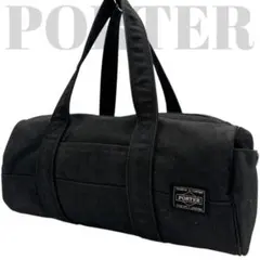 美品◎ポーター スモーキー 肩かけ ドラムバッグ ハンドバッグ ミニボストン 黒