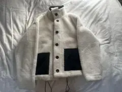 ホワイト フリース ボアジャケット アウター 古着 ブルゾン ジャケット