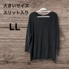 大きいサイズ★Vネックニットトップス