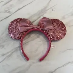 ミニー耳 スパンコールカチューシャ ピンク