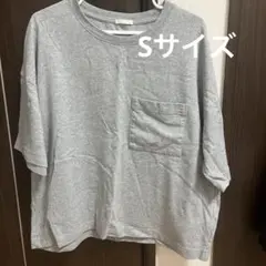 GU ポケット付き クルーネック Tシャツ グレー Sのサムネイル