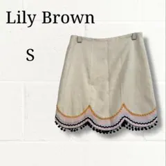 Lily Brown リリーブラウン スカラップ 刺繍 ミニスカート Sのサムネイル