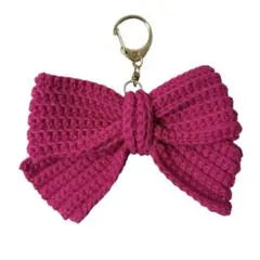 【ピンク】リボンキーホルダー　バックチャーム