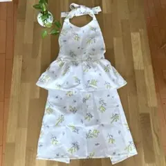ニトリ　首掛け　エプロン　ミモザ柄のサムネイル